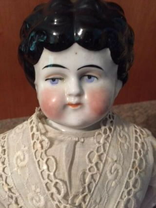 Antique Germany 18 " China Head Doll With Cloth Body