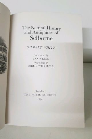 THE NATURAL HISTORY AND ANTIQUITIES OF SELBOURNE Gilbert White Folio Society (q) 3