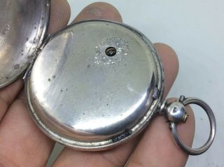 Antique Victorian Solid Silver Fusee Pocket Watch Albert Chain Fob London 5