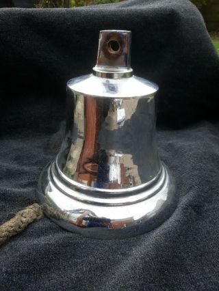 Large 29 x 25 cm HEAVY chromed bronze ship bell POSTAGE bell Solid 3