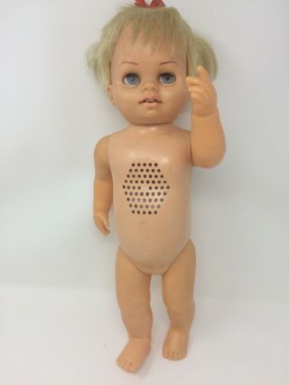 Vintage 1961 Chatty Cathy Mattel Doll 17 " Parts Not Torso Arms Legs Head