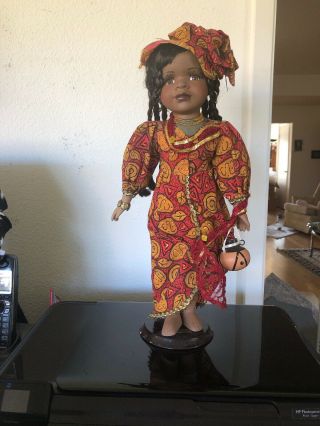 Vintage Black Porcelain Doll