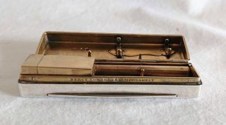 Antique London Silver Pocket Writing Set Traveling Inkwell Alfred Fuller 1888
