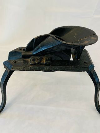 Antique Vintage Cast Iron 4 leg Spider Cherry Stoner Pitter Table Top Primitive 6