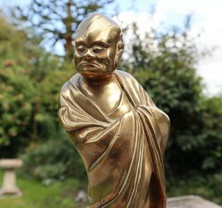 Chinese Late Ming Early Qing Dynasty Bronze Immortal Statue Luohan