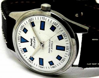 hmt pilot hand winding men steel white dial 17jwl vintage india watch g 2