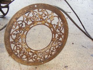 Heat Vent Round Cast Iron Ornate Ceiling Grate Register Vintage 1900 