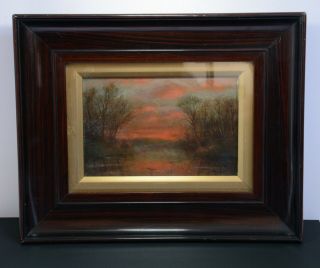 Signed E.  F Read Vintage Or Antique Small Landscape Oil Painting.  Framed & Glazed