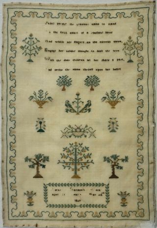 Early 19th Century Verse & Motif Sampler By Betsy Haslam? - May 22nd 182