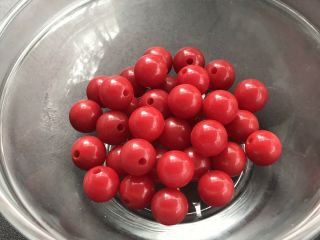 36 Bakelite 9mm True Red Loose Beads With Half - Drilled Holes