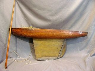 Antique Pond Yacht Boat Sailboat 35 " Long Brass Keel Needs Tlc Have Some Parts