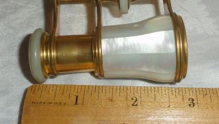 Lemaire Paris French Antique Mother Of Pearl Brass Theater Opera Glasses w/Case 6