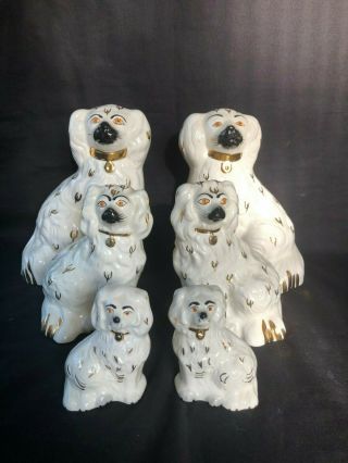 Unique Antique Set Op 3 Pair Beswick Staffordshire Dogs.  Marked Bottom