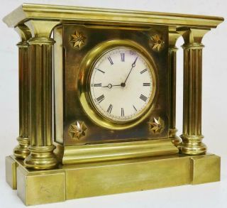 Antique French 8 Day Bronze Mantel Clock Architectural Tic Tac Escapement Clock