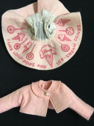Vintage Vogue Ginny Doll ❤ Adorable Pink Ice Cream & Lollipops Dress/Coat RARE 2