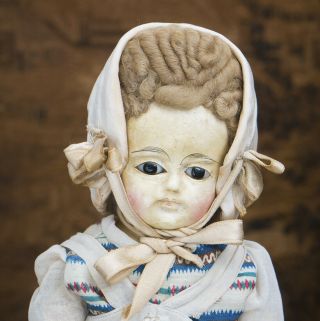 17 " (43cm) Antique German All Papier Mache Doll,  C.  1880