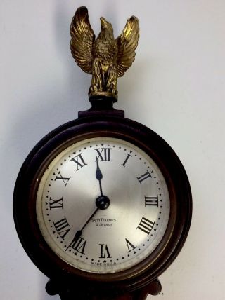 Antique Seth Thomas Wooden Banjo Clock 6