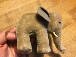 Antique Vintage Miniature Steiff Elephant No Id 3.  5” Tlc