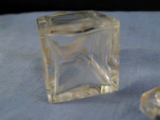 VICTORIAN ANTIQUE GLASS SCENT PERFUME BOTTLE GOLD STARS VANITY JAR POT 8
