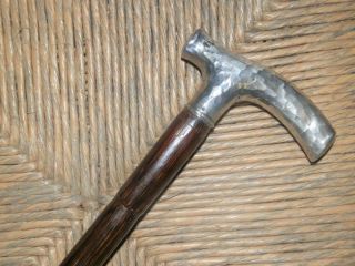 Antique Sterling Silver Top,  Partridge Wood Walking Stick/Cane. 4