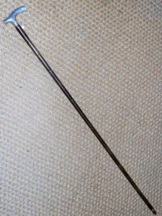 Antique Sterling Silver Top,  Partridge Wood Walking Stick/Cane. 7