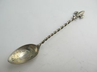 1893 Columbian Exposition Sterling Silver Souvenir Spoon 4 3/8” V Good Cond