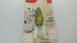 Vintage Eppinger ' s Dardevle Lure No.  213 Spoon 2/5 Oz Frog Pattern NOS 3
