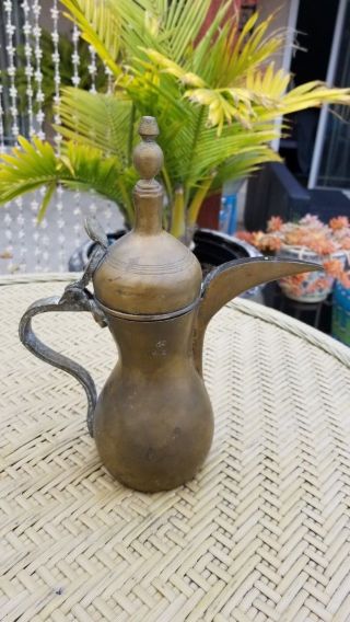Arabic Islamic Brass Copper Dallah Bedouin Coffee / Tea Pot 2