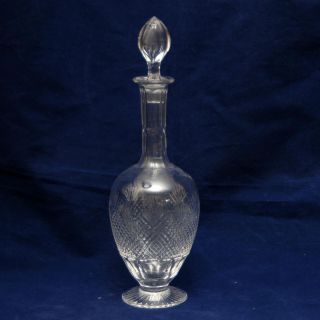 Vintage Cut Glass Decanter Bottle W/ Stopper_engraved 59_neck