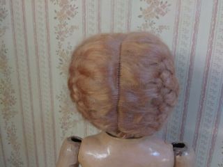Vintage Doll Wig Size 13 - 14 Strawberry Blonde Mohair 3