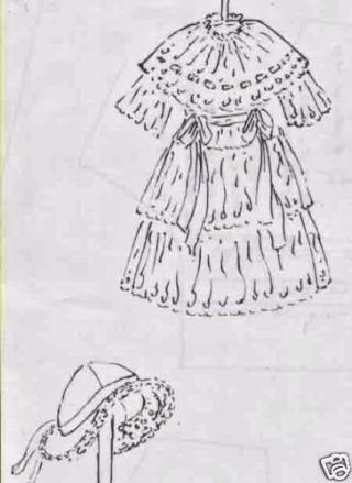 11 " Bleuette/antique French Bru - German Doll@1917 Lace Dress/hat/underwear Pattern