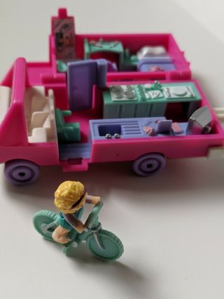 1994 Vintage Polly Pocket Home On The Go (rv) With Figure & Bicycle