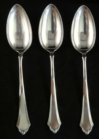 Three Antique German 800 Fine Silver 8 ½” Serving Spoons.  Hallmarked