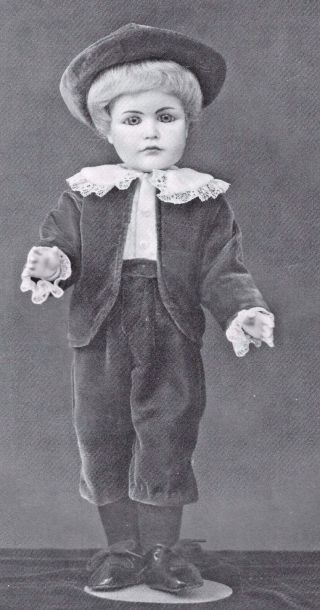16 " Antique K R Pouty Boy Doll@1910 Suit Knickers/pants Shirt Jacket Hat Pattern