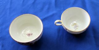 Antique 2 pc Meissen Open Sugar Bowl & Demitasse Tea Cup Floral Flower Design 2