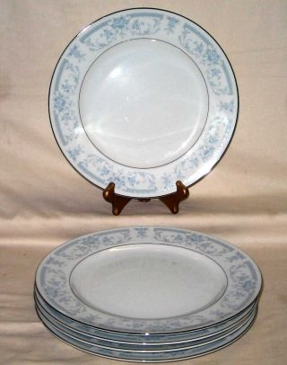 Vintage Sheffield Blue Whisper Porcelain Fine China (5) 10 1/4 " Dinner Plates