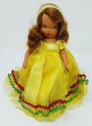 Vintage Bisque Nancy Ann Storybook Doll - Autumn 93 - Yellow Dress