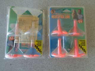 2) Vintage Roland Martin Helicopter Lures - (2) Packages Red