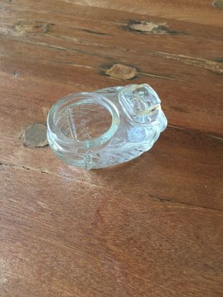 Vintage Antique Usa Art Deco Clear Glass Bird Cage Feeder/seed/water Cup