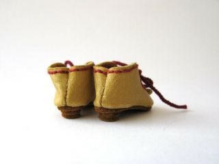 Tiny Handmade Leather Doll Shoes for antique doll 1 - 3/16 in (28 mm) 7