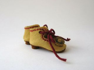 Tiny Handmade Leather Doll Shoes for antique doll 1 - 3/16 in (28 mm) 8