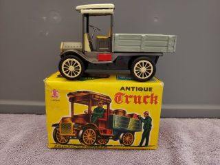 Vintage Cragstan Friction Powered Antique Truck With Box