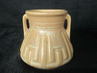 Antique Pair 1920 ' s Art Deco Roseville Matte Pottery Handled Vase (4 