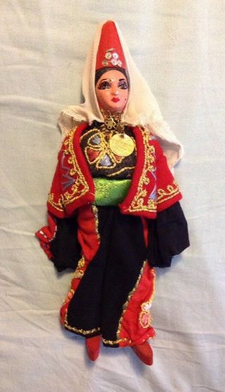 Vintage Eastern European Traditional Folk Doll Handmade Costume