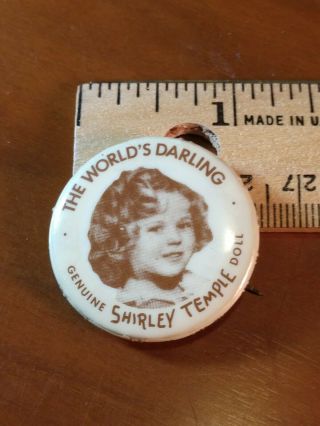 1930s Shirley Temple Doll Pinback Button Pin World 