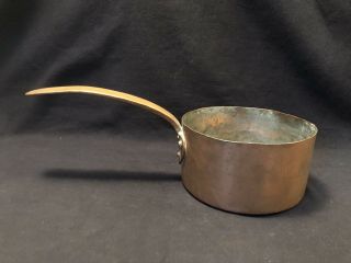 Antique Copper Saucepan Dove - Tailed Bottom 2qt Tin Lined