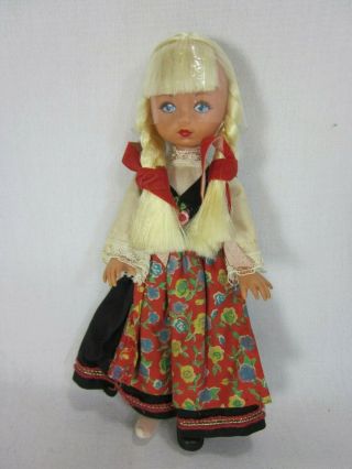 Ginny Vogue 8 " Doll 1977 Far Away Lands Norwegian Blonde Blue Eyes Vintage
