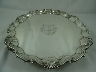 Vintage,  George Ii Solid Silver Salver,  1748,  900gm