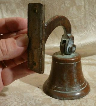 Antique Shop Keepers Door Bell Bronze Butler Service Servants Bell Brass Plate