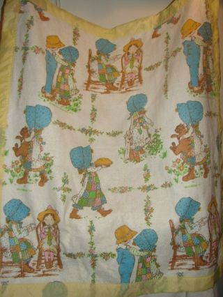 Vintage Holly Hobbie Print Fleece Crib Blanket